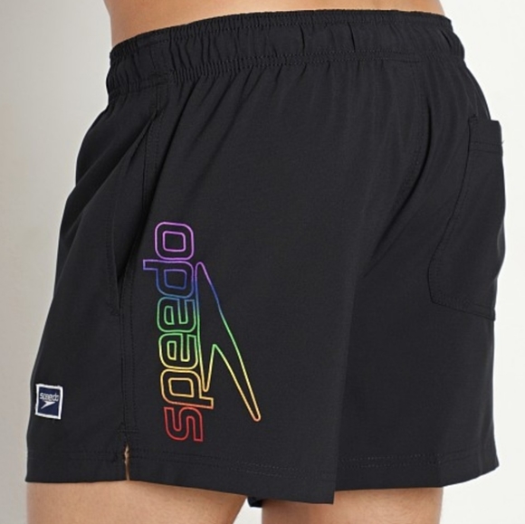 SPEEDO RAINBOW PRIDE 14" VOLLEY SWIM SHORT ANTHRACITE - Picture 2 of 7